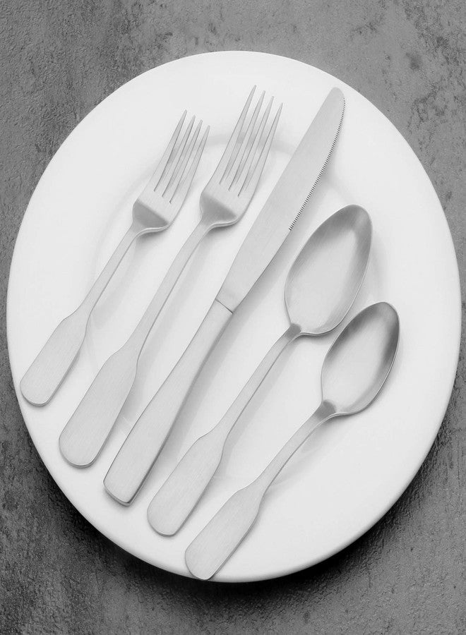 Vanys Silverware Set, Stainless Steel Flatware Cutlery Set For 8, 40-Piece Kitchen Utensil Set Include Spoons And Forks Set, Satin Polished Finished, Dishwasher Safe. - Image 4